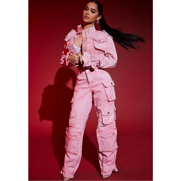 Billie Low Slung Cargo Jeans - Pink - Picture 4 of 8